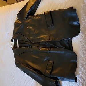 Black leather sports jacket